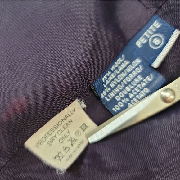 Vintage 80s Liz Claiborne Liz Sport Wool Tweed Academia Blazer Jacket Size 6P - Picture 11 of 12